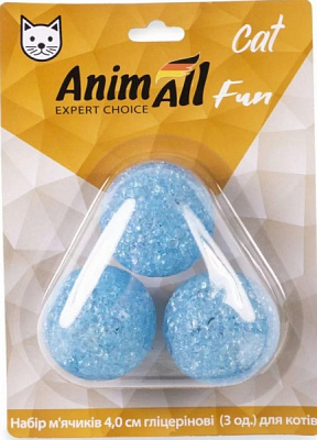 Набір іграшок AnimAll Fun Cat VP039 м'ячики гліцеринові 3 шт для котів
