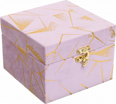 Скриня Геометрія 14х14х10 см пудрова із золотим