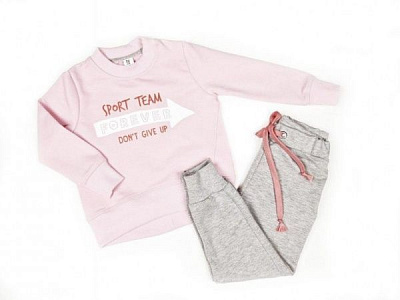 Спортивний костюм Luna Kids 1 д/д р.116 світло-рожевий/сірий