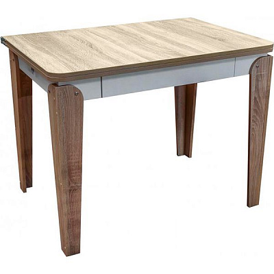 Стол обеденный Берегиня Комфорт-1 с ящиком дуб сонома/белый 