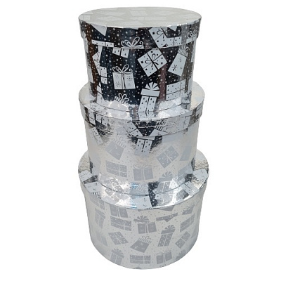 Коробка подарункова Тубус новорічний Сніжинка 19,8х13 см 5002-3