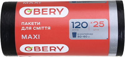 Мішки для побутового сміття OBERY 120 л 25 шт.