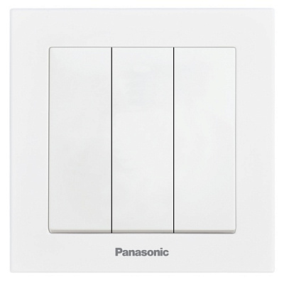 Вимикач триклавішний Panasonic Karre Plus 55 без підсвітки білий WDTC90152WH-UA1