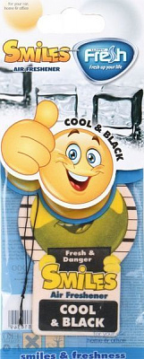 Ароматизатор подвесной FRESHWAY Smiles Dry Cool & Black