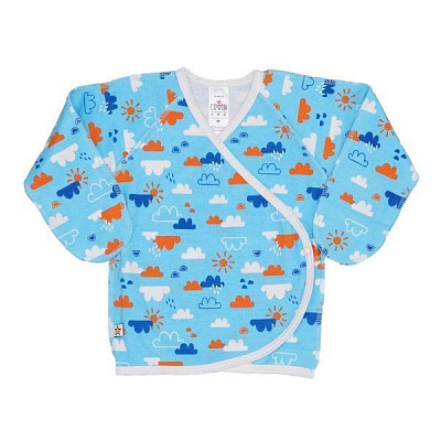 Распашонка детская ТМ Софія Blue Clouds р.62 голубой с принтом 127162 