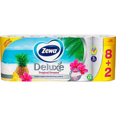 Туалетная бумага туалетная бумага Zewa Deluxe Soft Blossom трехслойная 10 шт.