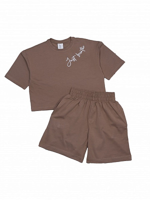 Костюм для мальчиков Luna Kids р.158 бежевый с коричневым 0057 