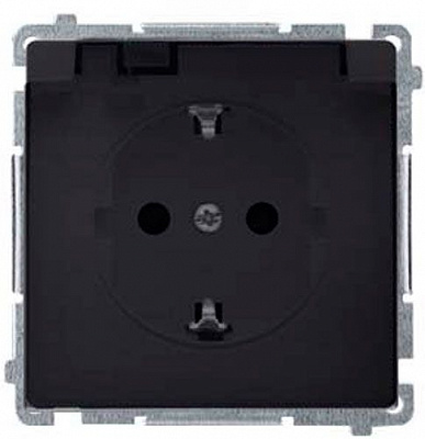 Розетка із заземленням Simon Basic графіт BMGSZ1B.01/28a