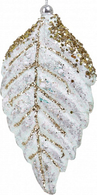 Елочная игрушка Листок золотой 14x8x2,5 см SD019-40 