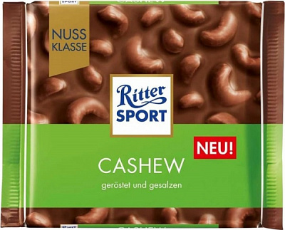 Шоколад Ritter Sport Молочний з кешью 100 г
