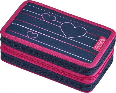 Пенал 31 предмет Triple Heartbeat 50021055 Herlitz синій