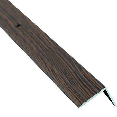 Поріжок алюмінієвий декорований Braz Line рифлений з отворами 24,5х20x2700 мм венге світлий