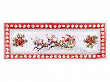 Дорожка (раннер) гобеленовая новогодняя с люрексом 40x100 см красный 