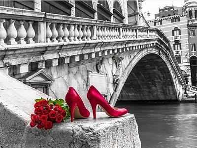 Набір для творчості зі стразами на підрамнику з принт. рамою Світське життя 40x50 см Діамантові ручки