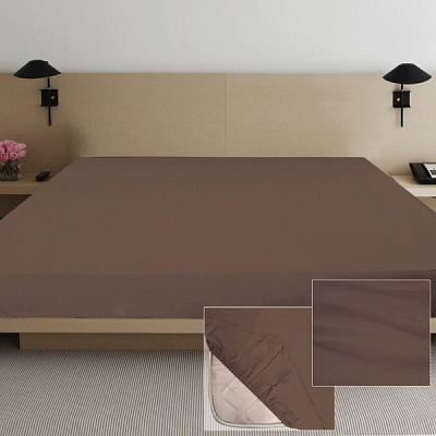 Простирадло на резинці Дизайн 12 (сатин) 200x160 см шоколадний Ярослав