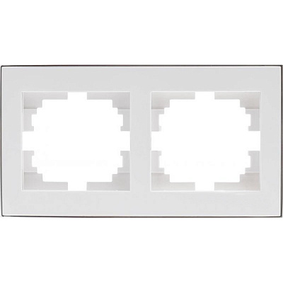 Рамка двухместная Lezard Rain горизонтальная белый с хромированной вставкой 703-0225-147