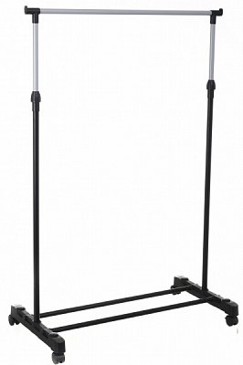 Держатель для одежды 800x420x950 (1650) мм одинарный передвижной на колесах черный