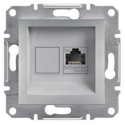 Розетка компьютерная Schneider Electric Asfora RJ45 алюминий