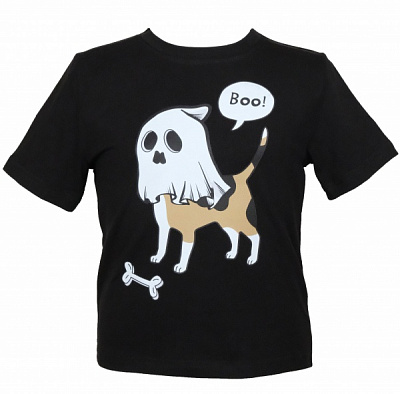 Футболка для дівчаток/для хлопчиків WP Merchandise Halloween Собака-привид р.140–146 чорний 22146