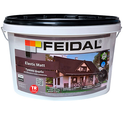 Краска резиновая водоэмульсионная Feidal Elastic Matt мат бесцветный 12кг