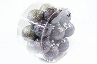 Набір ялинкових куль срібло d165 мм 9 см 16 шт./уп.