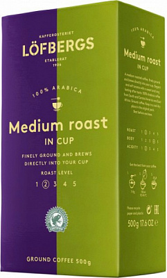 Кофе молотый LOFBERGS Medium Roast In Cup (7310050001869) 500 г