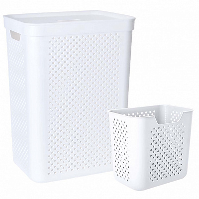 Корзина для белья Алеана Simple с органайзером 45 л белый
