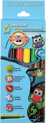 Набор фломастеров Совята 6 цветов 1012СВ Koh-i-Noor