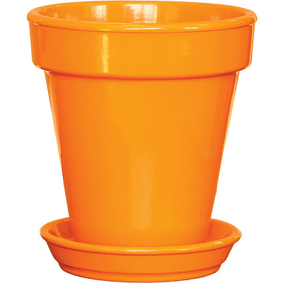 Горшок цветочный Ориана-Запорожкерамика Наперсток 0.6 л глянец оранжевый 