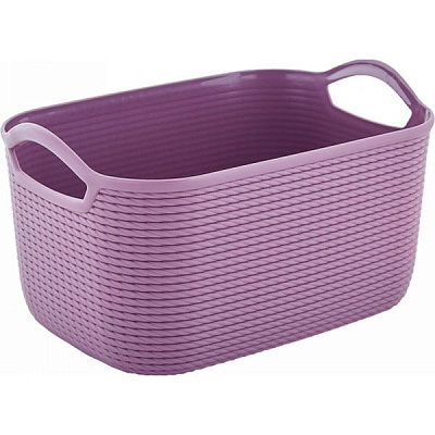 Кошик з ручками пластикова Алеана Джут S фіолетова 250x170x135 мм