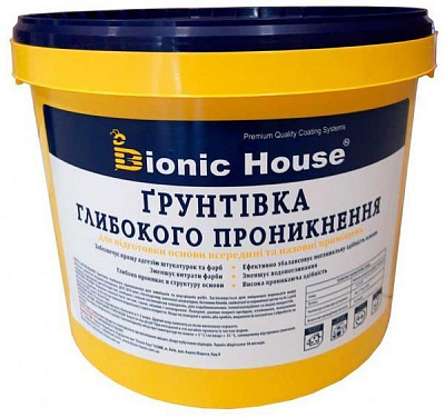 Грунт универсальный глубокопроникающая Bionic House Грунтовка глубокого проникновения универсальная 10 кг 10 л