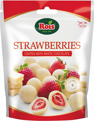 Конфеты VICTORIA NUTS клубника в белом шоколаде 100 г 