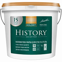 Фарба акрилатнаводоемульсійна Kolorit History база А напівмат білий 0.9л