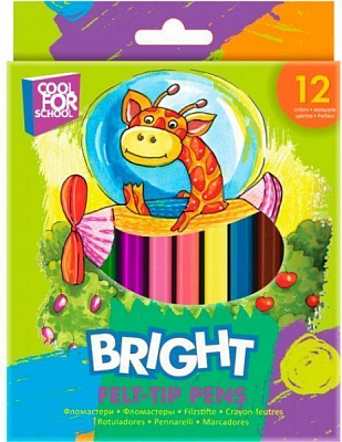 Набор фломастеров Animal Story 12 цветов CF15229 Cool For School