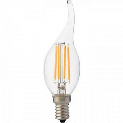 Лампа світлодіодна HOROZ ELECTRIC FILAMENT FLAME-4 CA37 4 Вт E14 2700 К 220 В прозора 001-014-0004-010