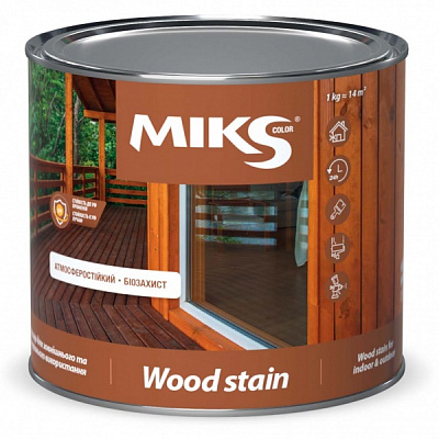 Лак-лазурь MIKS Color махагон шелковистый глянец 0,6 кг