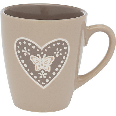 Чашка керамическая Butterfly коричневая 210 мл