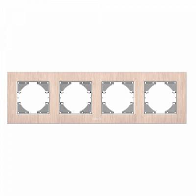 Рамка четырехместная Videx Binera горизонтальная медный VF-BNFRA4H-CP