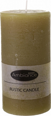 Свеча рустикальная цилиндр 7,5х15 см зеленая Admit