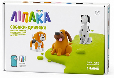 Набір пластиліну Lipaka Собаки-друзяки Далматинець Турбо Лабрадор Ням-Ням Бігль Вокі 60058-UA01