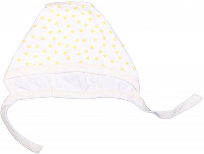 Чепчик дитячий Bambinelli жовта зірочка 3-6 місяців білий із малюнком