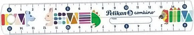 Линейка 15 см двусторонняя небьющийся пластик Pelikan