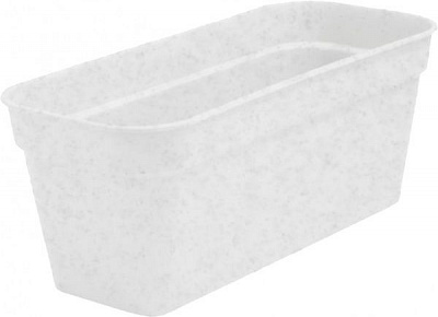 Вазон пластиковый Глория балконный 40х18см прямоугольный белый 