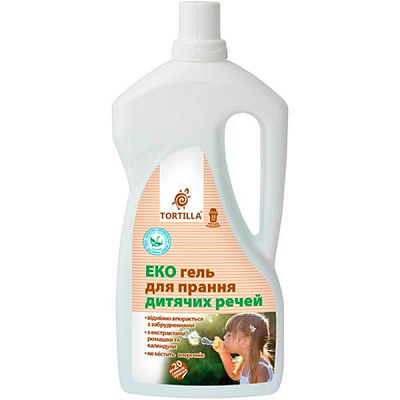 Гель для машинного та ручного прання TORTILLA Еко для дитячих речей 1 л