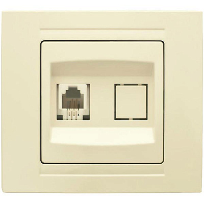 Розетка телефонна Gunsan Moderna TF кремовий MD 29 12 120