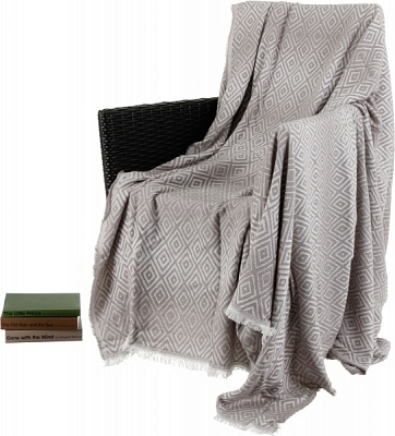 Плед Rombo 140x200 см серый с белым La Nuit 