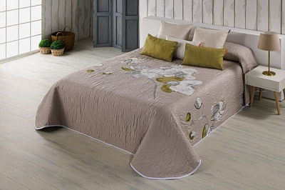 Покрывало Morella 235x270 см Textilia бежевый с рисунком 