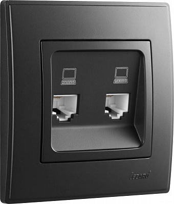 Розетка комп’ютерна подвійна Lezard Lesya антрацит 705-4242-141