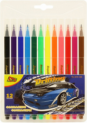 Фломастери Drifting з трикутним корпусом 12 шт 540196 Olli
