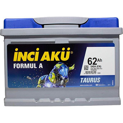 Аккумулятор автомобильный INCI Formula (Taurus) 62А 12 B L2 062 054 013 «+» справа